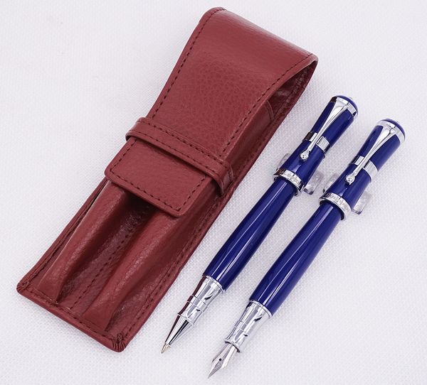 fuliwen 2051 blue metal fountain pen & roller pen with real leather pencil case bag washed cowhide case holder writing set
fuliwen 2051 blue metal fountain pen & roller pen with real leather pencil case bag washed cowhide case holder writing set