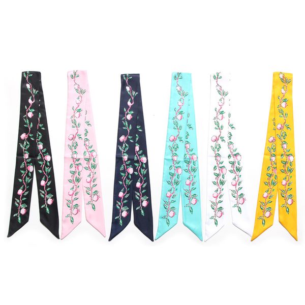 women neckerchief scarf lovely peach double-layer printed silk neck tie bag handle wrap slender narrow ribbon wrist wrap, Blue;gray
women neckerchief scarf lovely peach double-layer printed silk neck tie bag handle wrap slender narrow ribbon wrist wrap, Blue;gray