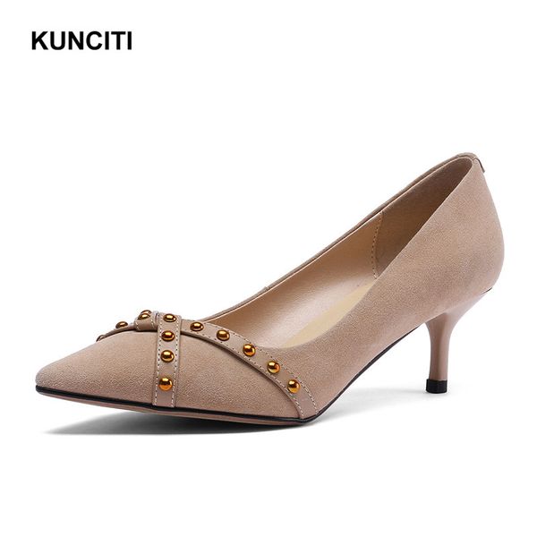 2019 kunciti shoes woman high heel new suede leather ladies pointy toe studded gladiator pumps retro vintage female shoes g983, Black
2019 kunciti shoes woman high heel new suede leather ladies pointy toe studded gladiator pumps retro vintage female shoes g983, Black