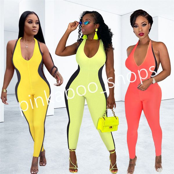 2020 summer women jumpsuits patchwork color v-neck sleeveless leggings ladies backless siamese trousers female rompers sportwear ly316, White
2020 summer women jumpsuits patchwork color v-neck sleeveless leggings ladies backless siamese trousers female rompers sportwear ly316, White