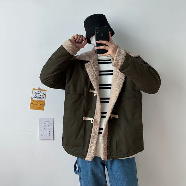 uyuk2019 winter for lovers with a thick coat for men is made from a patchwork of lamb feather s and croissant buttons homme, Black
uyuk2019 winter for lovers with a thick coat for men is made from a patchwork of lamb feather s and croissant buttons homme, Black