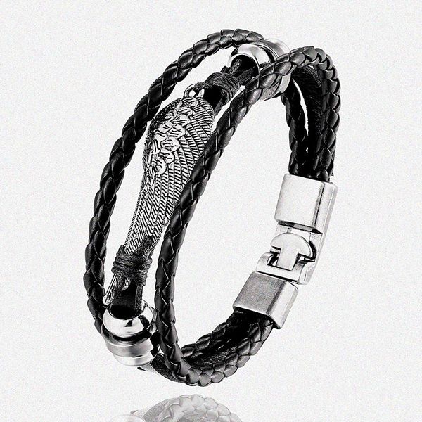 cuff 15 styles 2 color vintage punk wing bracelet for women men multilayer leather charms bangle pulseras 8.25", White
cuff 15 styles 2 color vintage punk wing bracelet for women men multilayer leather charms bangle pulseras 8.25", White