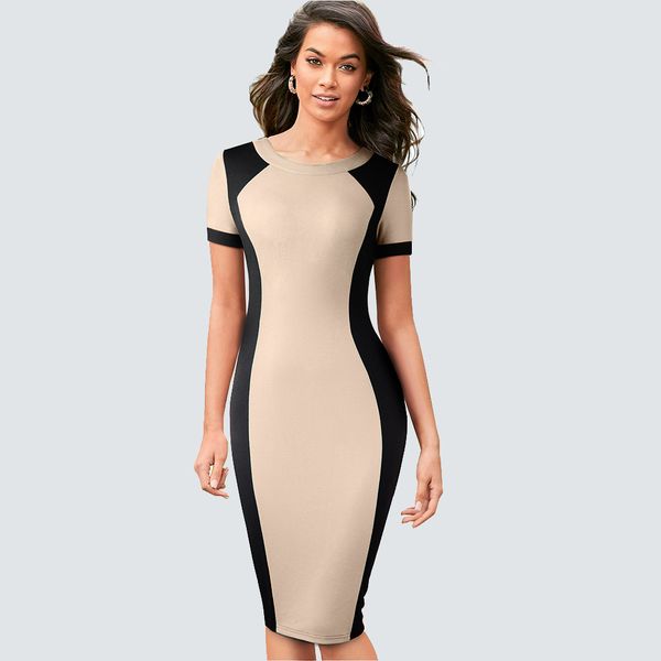 new summer office lady patchwork short sleeve dress elegant fitted bodycon casual pencil women dress, Black;gray
new summer office lady patchwork short sleeve dress elegant fitted bodycon casual pencil women dress, Black;gray