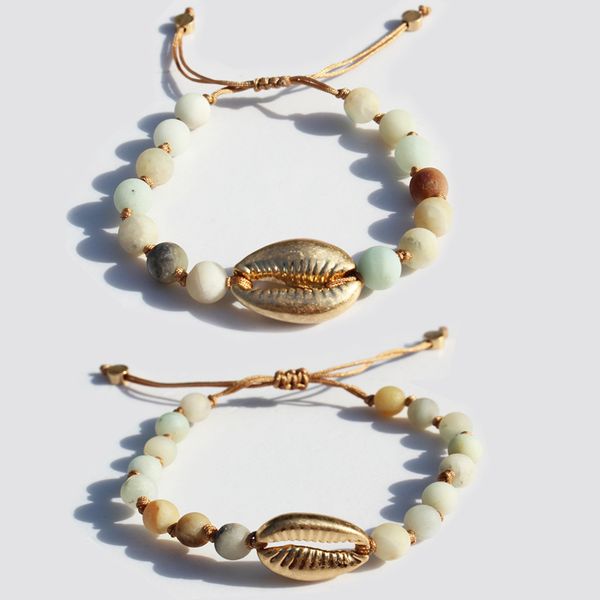 new trendy women adjustable natural stone bracelet handmade bead jewelry lovers couple gift with shell, Black
new trendy women adjustable natural stone bracelet handmade bead jewelry lovers couple gift with shell, Black