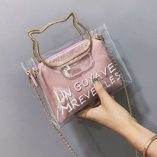 new pretty women pvc mini chain bag for ladies cute transparent clear tote messenger shoulder crossbody handbag lovely
new pretty women pvc mini chain bag for ladies cute transparent clear tote messenger shoulder crossbody handbag lovely