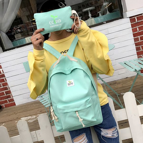 canvas two-piece suit 2020 new women's backpack casual little bean sprout college wind school student bag
canvas two-piece suit 2020 new women's backpack casual little bean sprout college wind school student bag