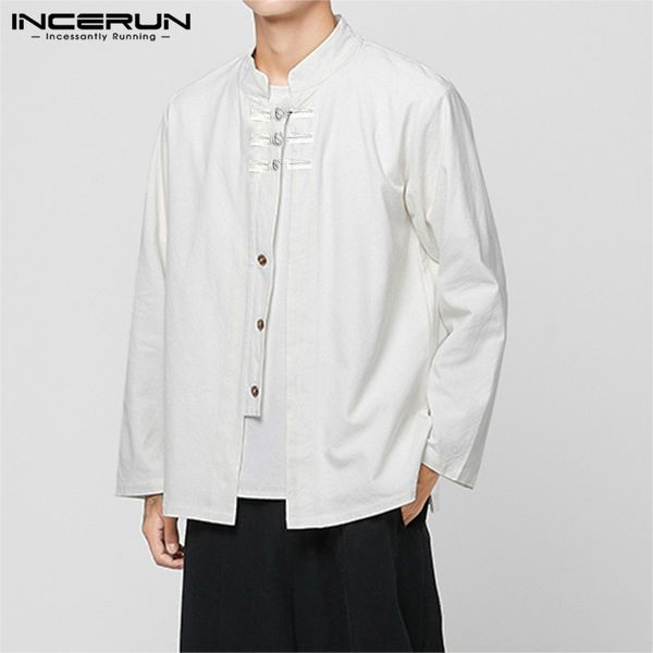 incerun men solid color long sleeve retro casual shirt jackets fashion streetwear comfort joker buckle mens blouse tang suit, White;black
incerun men solid color long sleeve retro casual shirt jackets fashion streetwear comfort joker buckle mens blouse tang suit, White;black