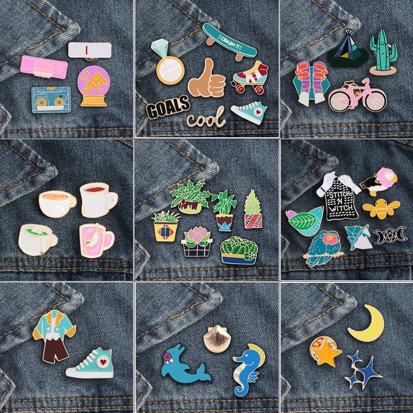 2~7pcs/set cartoon enamel brooch potted bird moon shoes cup metal button lapel pin badge brooches denim backpack fashion jewelry, Gray
2~7pcs/set cartoon enamel brooch potted bird moon shoes cup metal button lapel pin badge brooches denim backpack fashion jewelry, Gray