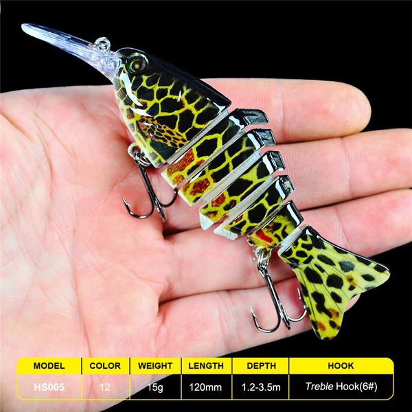 new multi jointed fishing lure 7 segments jerkbait 11.2cm 14g realistic swimming bass wobbler bait 6# black treble hook
new multi jointed fishing lure 7 segments jerkbait 11.2cm 14g realistic swimming bass wobbler bait 6# black treble hook