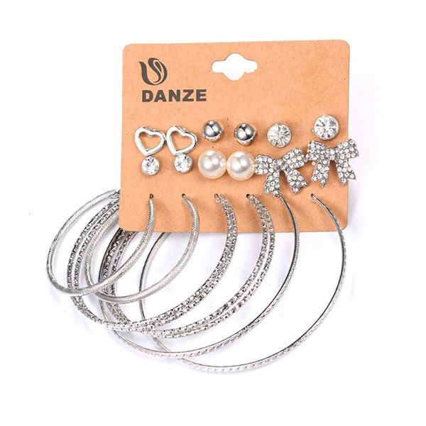 9 pairs geometric earring set bar triangle circle pearl bow love big circle ear studs gift for women girls fashion gifts, Golden;silver
9 pairs geometric earring set bar triangle circle pearl bow love big circle ear studs gift for women girls fashion gifts, Golden;silver