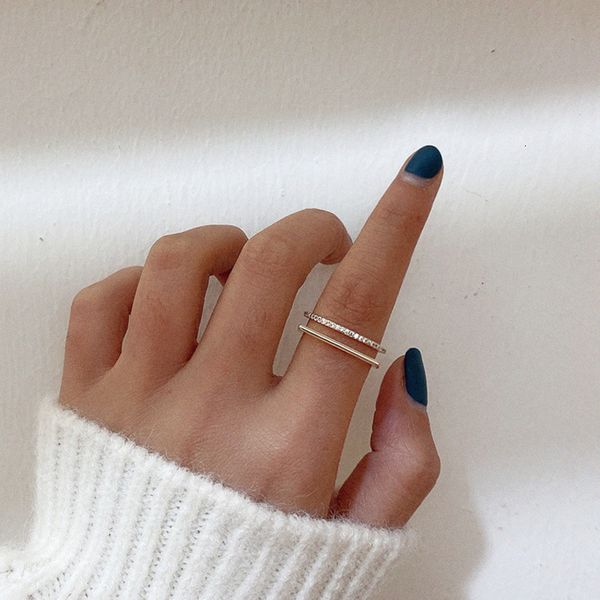 ring double-layer line zircon simple copper alloy gold color ring rings for women anel jewelry jewellery aneis love gift, Golden;silver
ring double-layer line zircon simple copper alloy gold color ring rings for women anel jewelry jewellery aneis love gift, Golden;silver