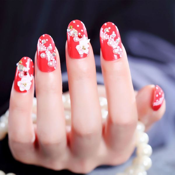 24pcs red fake nails bride false nail glitter nail tips with glue nails art accessaries cj666, Black
24pcs red fake nails bride false nail glitter nail tips with glue nails art accessaries cj666, Black