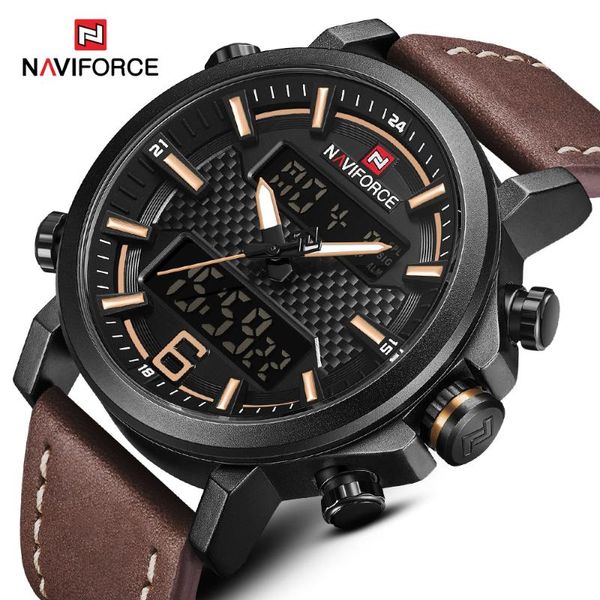 naviforce men's fashion sport watch men quartz led digital clock brown leather waterproof wrist watch relogio masculino, Slivery;brown
naviforce men's fashion sport watch men quartz led digital clock brown leather waterproof wrist watch relogio masculino, Slivery;brown