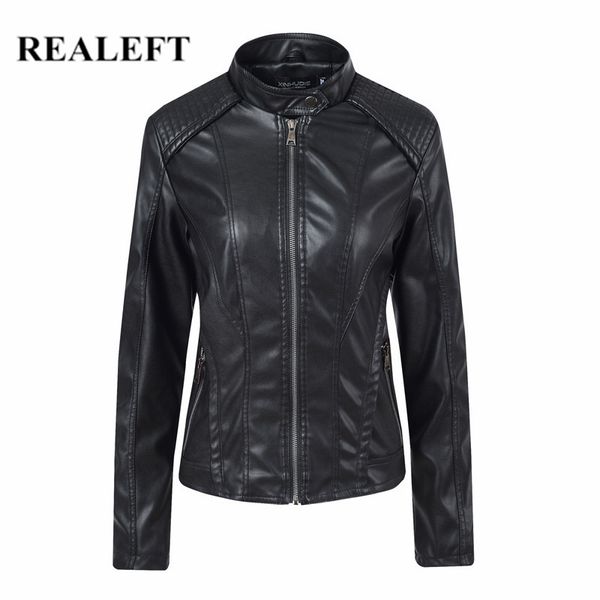realeft 2019 new autumn winter fashionable bright color black pu leather jacket coats women pu leather jacket mujer coats women, Black;brown
realeft 2019 new autumn winter fashionable bright color black pu leather jacket coats women pu leather jacket mujer coats women, Black;brown