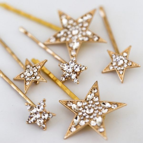 gold silver color women star hair clips bridal pins crystal wedding prom hair accessories ornament, Golden;white
gold silver color women star hair clips bridal pins crystal wedding prom hair accessories ornament, Golden;white