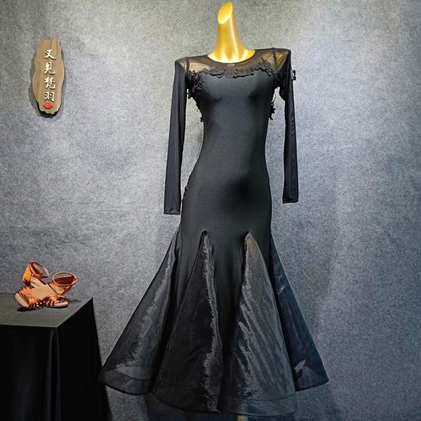 stage wear modern dance one-piece dress practice skirt waltz ballroom female big swing long sleeve, Black;red
stage wear modern dance one-piece dress practice skirt waltz ballroom female big swing long sleeve, Black;red