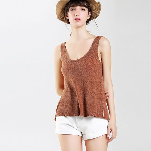 summer new fashion casual vest women's round neck solid color camisole backless knitted suspenders, White
summer new fashion casual vest women's round neck solid color camisole backless knitted suspenders, White