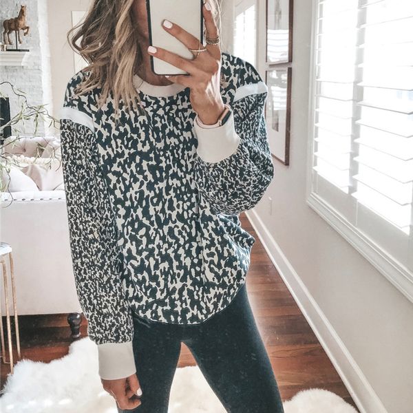2019 women sweatshirt long-sleeved pullover women leopard printing long sleeve sweatshirt pullover shirt blouse, Black
2019 women sweatshirt long-sleeved pullover women leopard printing long sleeve sweatshirt pullover shirt blouse, Black