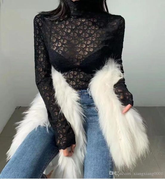 design style women's autumn winter undershirt web celebrity same style luxury high collar temperament lace micro through long slee, White
design style women's autumn winter undershirt web celebrity same style luxury high collar temperament lace micro through long slee, White