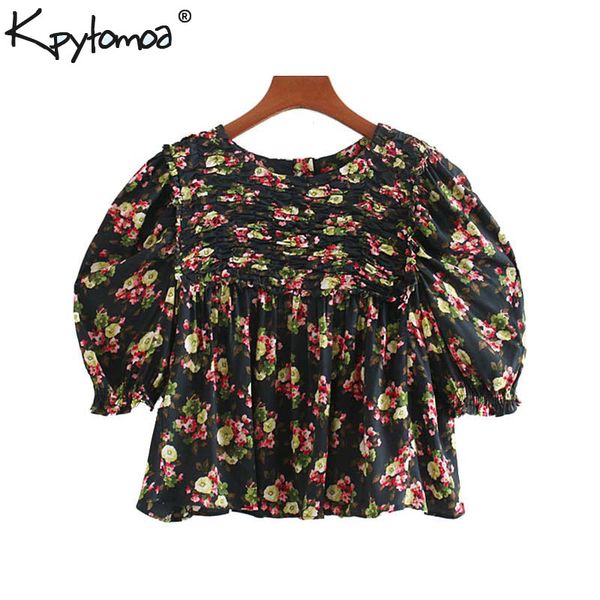 vintage stylish floral print short style blouses women 2019 fashion o neck short sleeve pleated ladies shirts chic crop top, White
vintage stylish floral print short style blouses women 2019 fashion o neck short sleeve pleated ladies shirts chic crop top, White
