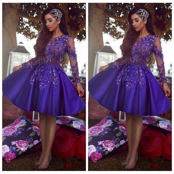long sleeves lace appliques a-line homecoming dresses knee length beading 2020 modest prom party gowns graduations party gowns cheap, Blue;pink
long sleeves lace appliques a-line homecoming dresses knee length beading 2020 modest prom party gowns graduations party gowns cheap, Blue;pink