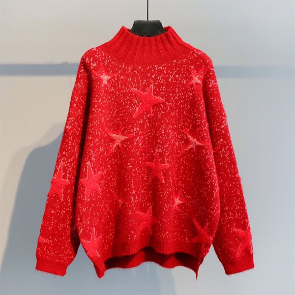women sweaters korean oversize sweater knitting pullovers autumn winter warm outerwear pullovers 2019 christmas red sweaters five-pointed, White;black
women sweaters korean oversize sweater knitting pullovers autumn winter warm outerwear pullovers 2019 christmas red sweaters five-pointed, White;black