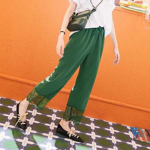 samstree women summer casual straight pants female elastic waist green lace full length pants solid female long trousers 2020, Black;white
samstree women summer casual straight pants female elastic waist green lace full length pants solid female long trousers 2020, Black;white