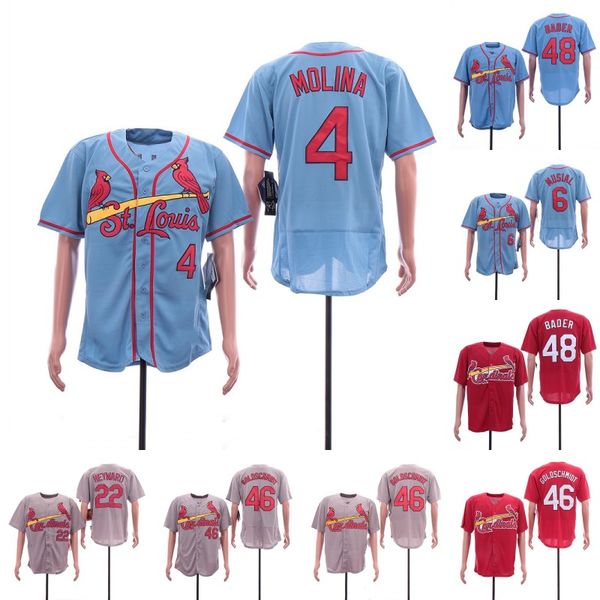 Mens St. Louis Jersey 6 Stan Musial 22 Keith Hernandez 48 Harrison Bader 4 Yadier Molina 46 Paul Goldschmidt Cardinals Baseball Jerseys
Mens St. Louis Jersey 6 Stan Musial 22 Keith Hernandez 48 Harrison Bader 4 Yadier Molina 46 Paul Goldschmidt Cardinals Baseball Jerseys