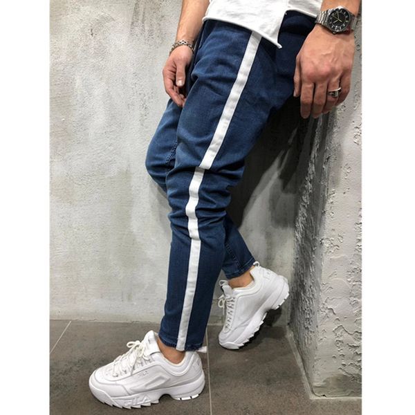mens side stripe skinny jeans men's casual jeans skinny stretch pants slim leg pencil pants hip hop jogging, Blue
mens side stripe skinny jeans men's casual jeans skinny stretch pants slim leg pencil pants hip hop jogging, Blue