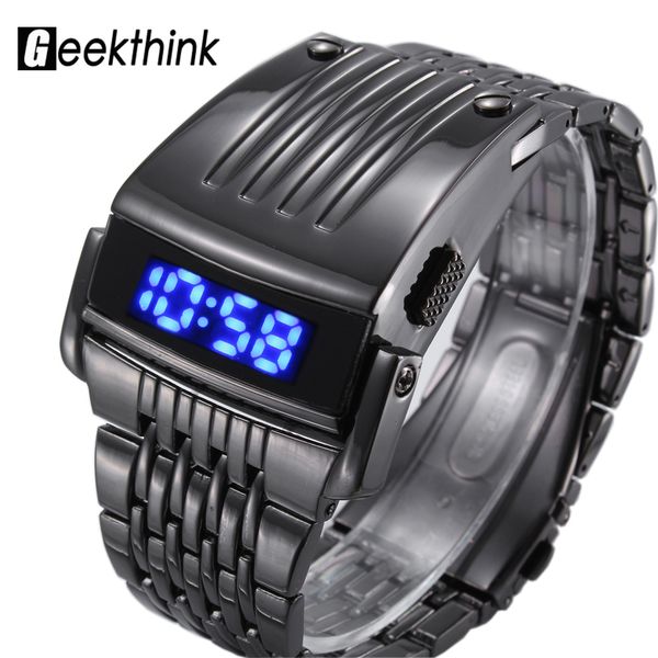 geekthink fashion brand man watches digital sport watch led men's luxury clock steel band wrist watch relojes hombre, Slivery;brown
geekthink fashion brand man watches digital sport watch led men's luxury clock steel band wrist watch relojes hombre, Slivery;brown