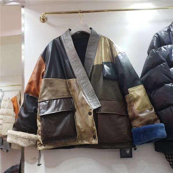 2019 winter new color splicing big pocket white duck down leather jacket down jacket cotton padded clothes female parka coats, Black
2019 winter new color splicing big pocket white duck down leather jacket down jacket cotton padded clothes female parka coats, Black