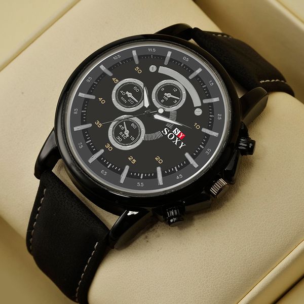 soxy brand big dial sport watch men fashion leather watch men's watches quartz clock men's relojes para hombre, Slivery;brown
soxy brand big dial sport watch men fashion leather watch men's watches quartz clock men's relojes para hombre, Slivery;brown