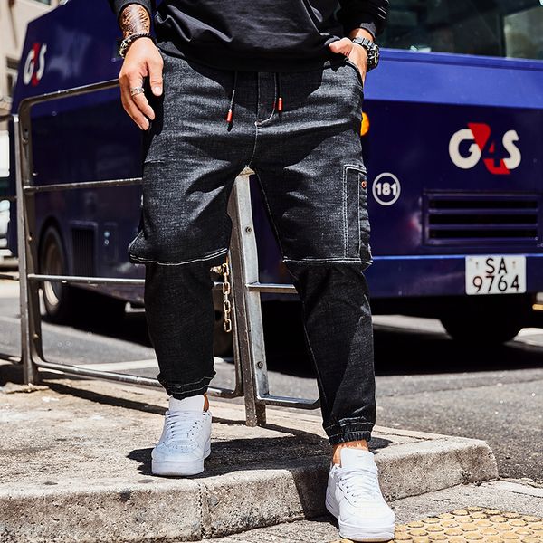 ripped jeans for men fashion designer style multi pockets drawstring cotton comfortable denim pants plus size 30-38 40 42 44 46, Blue
ripped jeans for men fashion designer style multi pockets drawstring cotton comfortable denim pants plus size 30-38 40 42 44 46, Blue
