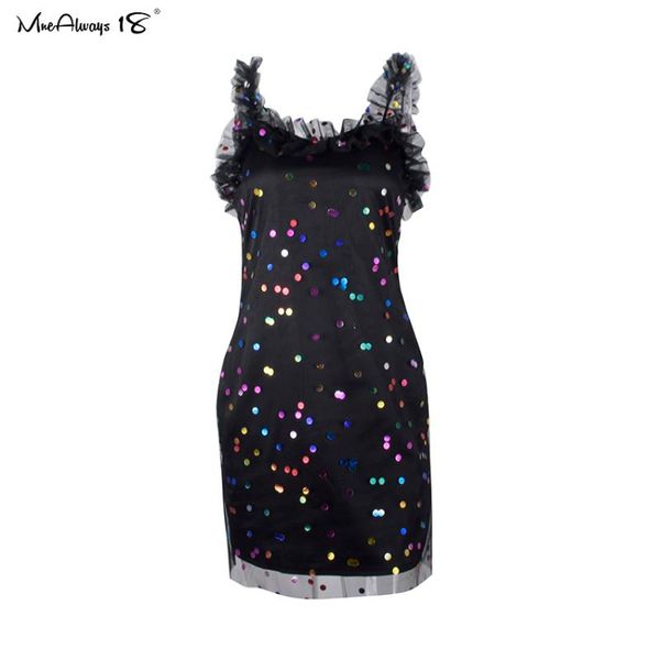 mnealways18 sequin polka dot black dress women summer short frill spaghetti strap dress sleeveless mini party club dresses, Black;gray
mnealways18 sequin polka dot black dress women summer short frill spaghetti strap dress sleeveless mini party club dresses, Black;gray