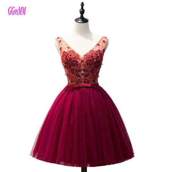 party dresses fashion burgundy prom dress short 2021 v-neck tulle appliques beading lace up a-line knee-length gowns, White;black
party dresses fashion burgundy prom dress short 2021 v-neck tulle appliques beading lace up a-line knee-length gowns, White;black