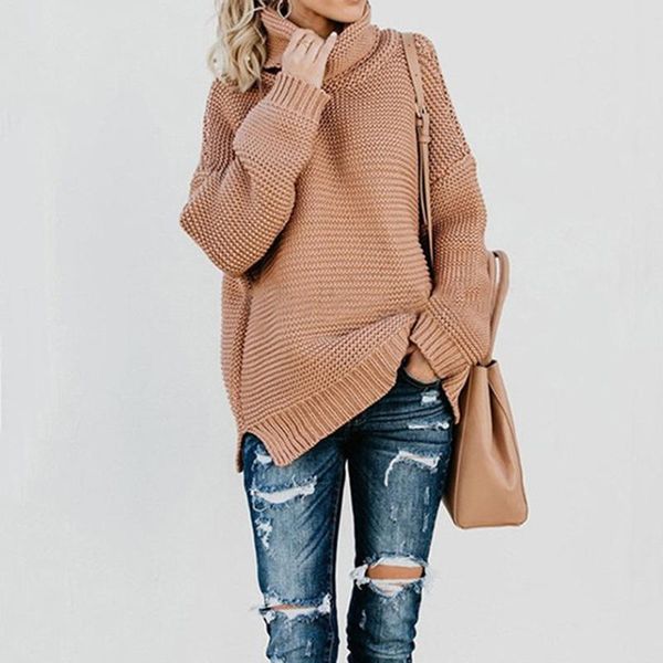 women retro turtleneck knitted long pullovers autumn winter casual loose solid sweaters thick knitting jumper pull, White;black
women retro turtleneck knitted long pullovers autumn winter casual loose solid sweaters thick knitting jumper pull, White;black