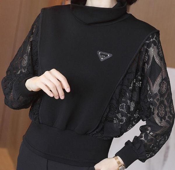 black lace spring summer long sleeve vintage casual work plus size designer t shirt for women casual knits fashion luxury, White
black lace spring summer long sleeve vintage casual work plus size designer t shirt for women casual knits fashion luxury, White