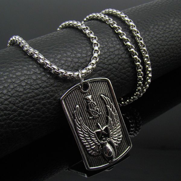 new stainless steel silver soldier punk rock dog tag soldier army grenade with wing pendant personalized mens necklaces jewelry
new stainless steel silver soldier punk rock dog tag soldier army grenade with wing pendant personalized mens necklaces jewelry
