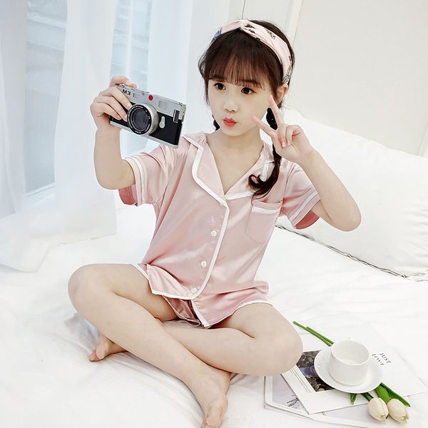 summer satin pajamas sets kids solid color silk pijama baby girl boys short sleeve pyjama children 2 pieces sleepwear y200704, Blue;red
summer satin pajamas sets kids solid color silk pijama baby girl boys short sleeve pyjama children 2 pieces sleepwear y200704, Blue;red