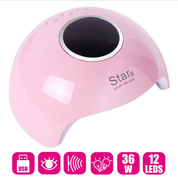 star8 nail roasting lamp 36w smart nail ptherapy machine dryer usb charging uv light dryer gel polish lamp 
star8 nail roasting lamp 36w smart nail ptherapy machine dryer usb charging uv light dryer gel polish lamp
