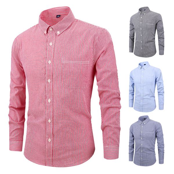 new arrival men casual shirt cotton stripe long sleeve male social dress shirts slim button down collar camisa masculina, White;black
new arrival men casual shirt cotton stripe long sleeve male social dress shirts slim button down collar camisa masculina, White;black