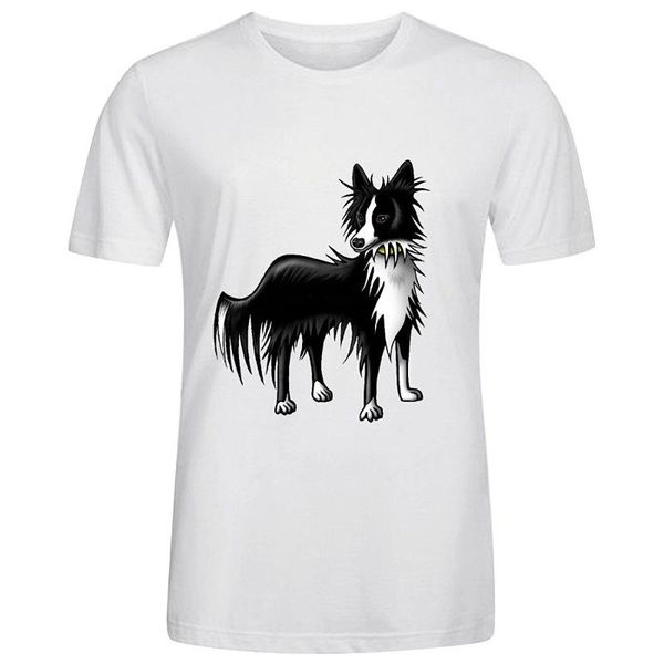 border collie bwt men t shirts, White;black