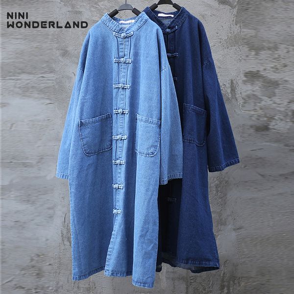 nini wonderland 2019 autumn denim trench coat women cowboy cardigan trench vintage female large size outwear clothes casual, Tan;black
nini wonderland 2019 autumn denim trench coat women cowboy cardigan trench vintage female large size outwear clothes casual, Tan;black