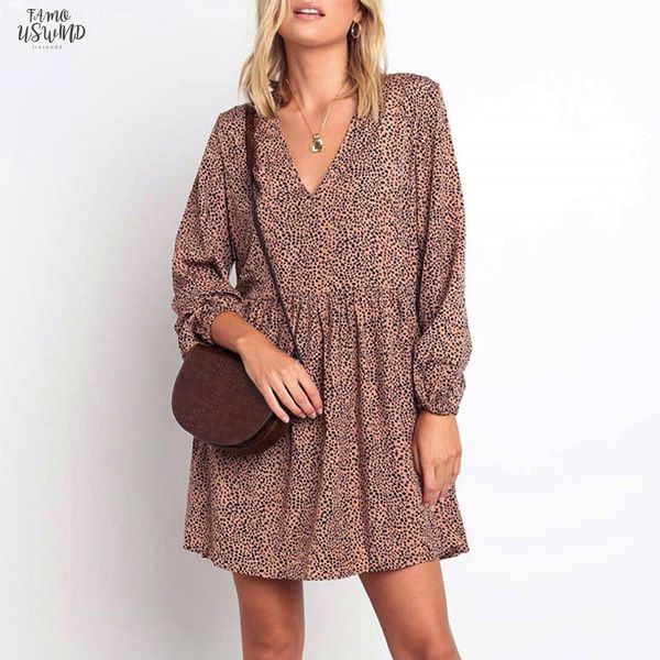 women dress vestidos winter casual bohemian loose leopard v neck long sleeve dress evening party dress, Black;gray
women dress vestidos winter casual bohemian loose leopard v neck long sleeve dress evening party dress, Black;gray