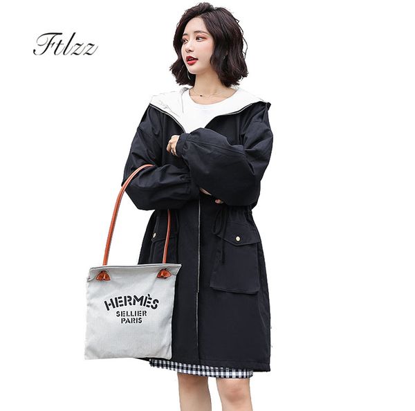 2019 new korean style women fashion black trench coat spring autumn hooded slim meidum long causal womens overcoat windbreaker, Tan;black
2019 new korean style women fashion black trench coat spring autumn hooded slim meidum long causal womens overcoat windbreaker, Tan;black