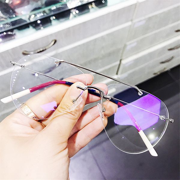 cubojue rimless glasses frame men women fashion aviation eyeglasses man fashion frameless spectacles for prescription optic, Silver
cubojue rimless glasses frame men women fashion aviation eyeglasses man fashion frameless spectacles for prescription optic, Silver