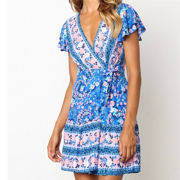 fashion women boho dresses 2019 floral printed mini dress evening party beach holiday dresses summer short sleeve blue sundress, Black;gray
fashion women boho dresses 2019 floral printed mini dress evening party beach holiday dresses summer short sleeve blue sundress, Black;gray