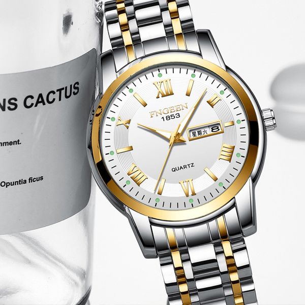 

new men's watch waterproof date week quartz watch calendar luminous hands business men wristwatch relogio masculino, Slivery;brown