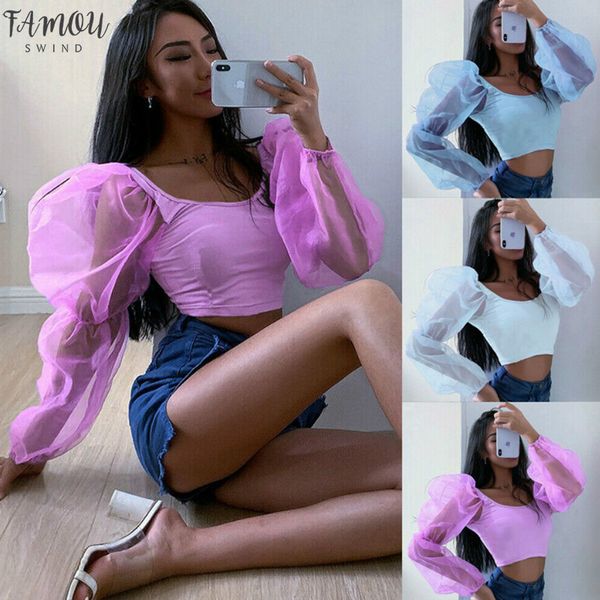 2020 spring long sleeve autumn long sleeve blouse mesh puff sleeve patchwork crop women casual short blusas, White
2020 spring long sleeve autumn long sleeve blouse mesh puff sleeve patchwork crop women casual short blusas, White