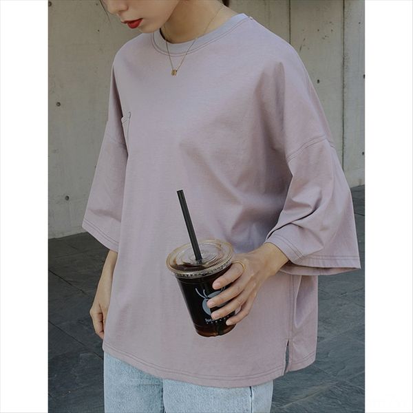 summer 2020 short-sleeved t-shirt molandi color loose short casual tee solid color round collar t-shirt, White
summer 2020 short-sleeved t-shirt molandi color loose short casual tee solid color round collar t-shirt, White